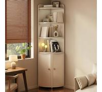Générique BibliothèQue d'angle Haute avec Portes, Armoire De Rangement à Angle Droit De 90 °, PréSentoir d'angle for Salon Et Chambre à Coucher