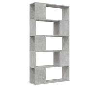 Générique Bibliothèque de Séparation Gris Béton 80x24x155 cm | 5 Compartiments, Étagère Polyvalente Maison, Armoire Livres, Cloison Décorative