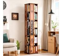 Générique Bibliothèque Pivotante sur Pied, Bibliothèque Ouverte Autoportante, Rangement Vertical Étroit for Bureau, Salon et Chambre