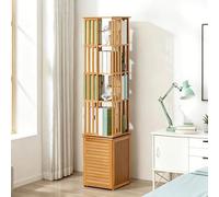 Générique Bibliothèque Rotative à 360° avec Armoire de Rangement, Étagère de Bureau sur Pied, Étagère Pivotante for Livres, Magazines, CD à Maison ou au Bureau