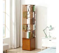 Générique Bibliothèque Rotative à 360° avec Armoire de Rangement, Étagère de Bureau sur Pied, Étagère Pivotante for Livres, Magazines, CD à Maison ou au Bureau