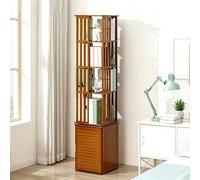 Générique Bibliothèque Rotative à 360° avec Armoire de Rangement, Étagère de Bureau sur Pied, Étagère Pivotante for Livres, Magazines, CD à Maison ou au Bureau