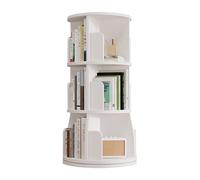 Générique Bibliothèque rotative à 360° - Bibliothèque en Bois, étagère de Rangement étroite à 3 Niveaux pour Petits espaces, idéale pour Chambre et Salon (Blanc, Hauteur 98,2 cm)