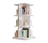 Générique Bibliothèque rotative à 360° - Bibliothèque en Bois, étagère de Rangement étroite à 3 Niveaux pour Petits espaces, idéale pour Chambre et Salon (Blanc, Hauteur 98,2 cm)