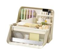 Générique Big Pencil Case Large Capacity - Portable Waterproof Organizer with Handle for Girls | Storage for Stationery, Art Supplies, Writing Tools, Journals, Makeup, Travel, Home, Offices