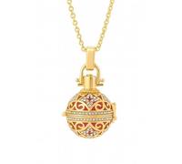 Générique Bijou Bola de Grossesse Ciel Étoilé - Pendentif Plaqué Or avec Cristaux, Chaîne Totalement Ajustable 140 cm - Fermoir Mousqueton - Carillon Blanc