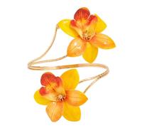 Générique Bijou de bras pour femme, bracelet jonc ajustable à fleurs, chaîne de bras ajustable pour femme (Orange,Earrings)