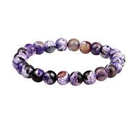 Générique Bijoux Bracelet Bracelet Bracelet Noir Anneaux Feu 8mm Bracelet pour hommes Bijoux de yoga Message Messages Bracelet Bijoux (D, One Size)