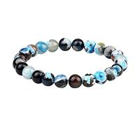 Générique Bijoux Bracelet Bracelet Bracelet Noir Anneaux Feu 8mm Bracelet pour hommes Bijoux de yoga Message Messages Bracelet Bijoux (C, One Size)