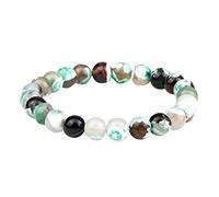 Générique Bijoux Bracelet Bracelet Bracelet Noir Anneaux Feu 8mm Bracelet pour hommes Bijoux de yoga Message Messages Bracelet Bijoux (B, One Size)