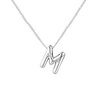 Générique Bijoux Collier en argent avec des mots pour les femmes à la mode avec des initiales Un cadeau pour les femmes adolescentes et Cadeau D'Anniversaire Femme (M, 1. 8x1. 5cm)