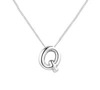 Générique Bijoux Collier en argent avec des mots pour les femmes à la mode avec des initiales Un cadeau pour les femmes adolescentes et Cadeau D'Anniversaire Femme (Q, 1. 8x1. 5cm)