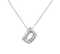 Générique Bijoux Collier en argent avec des mots pour les femmes à la mode avec des initiales Un cadeau pour les femmes adolescentes et Cadeau D'Anniversaire Femme (D, 1. 8x1. 5cm)