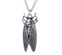 Générique Bijoux de mode Vintage Punk Charm Metal Insecte Simulation Cigale collier pendentif pour hommes et femmes Cadeaux