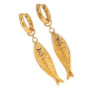 Générique Bijoux en acier inoxydable ton or breloque poisson boucles d ' oreilles/collier accessoire fait à la main pour un usage quotidien bijoux polyvalents pour un usage quotidien