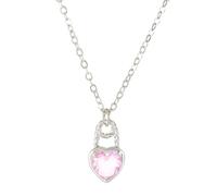 Générique Bijoux Femme Couleur Coeur Collier Personnalité Féminine Tempérament Design Créatif Incrusté Zircon Coeur Pendentif Clavicule Chaîne Collier Sexy Haute Sens Gifts For Women (A, One Size)