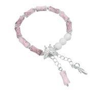 Générique Bijoux Femmes 2 Cadeau Bracelet Anneaux Design Sweet And Versatile Suitable For Couples And Students Plusieurs Bracelet Valentin Couleurs Bijoux (Pink, One Size)