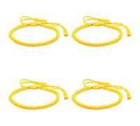 Générique Bijoux Phrases 2 Message Anneaux Adjustable Woven Rope Knot Bracelets For Mens Womens Jonc Bracelet Bracelet Choix Messages Bijoux (Yellow*4, One Size*4)