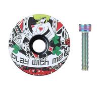 Générique Bike Headset Cap - Road Bike Stem Cap Cover with Bolts, 1/8 inch Aluminum Alloy Bicycle Front Fork Top Cover for Mountain Road Bikes