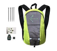 Générique Bike Turn Signal Backpack | Outdoor Cycle Backpack With Wireless Remote Control | High Visibility Bag With Turn Signal, USB Rechargeable Bag For Safe Night Riding