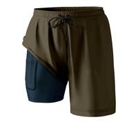 Générique Bikini Femme 2 Pieces,Short D'éTé Tendance à Double éPaisseur avec Short IntéGré Et Poches, IdéAl pour La Plage Et Les Tenues DéContractéEs (Army Green, S)