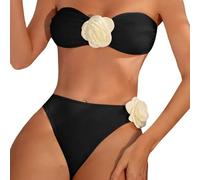 Générique Bikini Femme - de Bain Tankini élégant pour Femme idéal pour Les Vacances d'été à la Plage avec Un élégant Motif Floral et Une Grande polyvalence (White3 M)