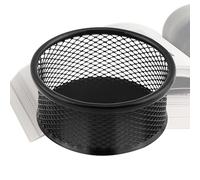 Générique Binder Clip Holder - Stackable Mesh Bowl for Desktop Storage | Round Black Wire Organizer for Paperclips Pins and Small Items, Compact Desk Dispenser for Studio Home School Use