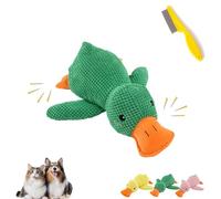 Générique Biovet MD Duck Toy for Dogs - Quacko Calming Duck, Cute Yellow No-Stuffing Quacking Ducks, Chew-Resistant Stuffed Dog Chew Toy, Machine-Washable (Green-L)