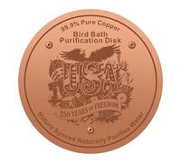 Générique Bird Bath Copper Disk | 3.94 inch Diameter Weather-Resistant Panel | Self-Cleaning Design Keeps Water Fresh Year-Round Outdoor Bird Bath Copper Disk | for Homeowners Gardeners Professionals