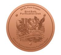 Générique Bird Bath Copper Disk | 3.94 inch Diameter Weather-Resistant Panel | Self-Cleaning Design Keeps Water Fresh Year-Round Outdoor Bird Bath Copper Disk | for Homeowners Gardeners Professionals