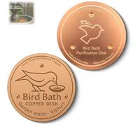 Générique Bird Bath Copper Disk, 99.99% Pure Copper Bird Bath Cleaning Disk, All-Season, Reduces Cleaning Frequency, with Triple-Point Support, for Outdoor Birdbath Bowl Garden Fountain (Mix*2)