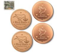 Générique Bird Bath Copper Disk, 99.99% Pure Copper Bird Bath Cleaning Disk, All-Season, Reduces Cleaning Frequency, with Triple-Point Support, for Outdoor Birdbath Bowl Garden Fountain (Mix*4)