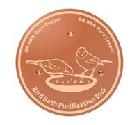 Générique Bird Bath Copper Disk - Triple Point Support Universal Fit Purification Disk, 3.94x3.54 inches Safe Bird Bath Cleaner for Park Patio Courtyard Terrace Lawn Standard Birdbath Bowls Fountains