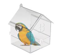 Générique Bird Bath for, Budgies Shower Box & Acrylic Bird Bathtub with Drawer, Large Bathing Tub No-Leakage Bowl, Accessories for Cockatiel, Parakeet, Small Birds, Indoor, Aviary, Pet Care