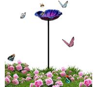 Générique Bird Bath for Outside, Reflective Petals Design Bee Water Station Pole, 25.5in Height Garden Bird Bath, for Deck, Patio, Backyard, Yard, Balcony, Railing, Ground, Pool
