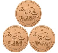 Générique Bird Bath Purification Disk, Bird Bath Copper Disk, 99.99% Pure Copper Cleaning Disks, Reduces Cleaning Frequency, Triple-Point Support, for Outdoor Garden Birdbaths Bowl (3 PCS)