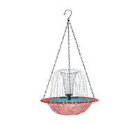 Générique Bird Bath Water Fountain - Solar Powered Water Fountain - Garden Decoration Hangable Bird Feeder for Outdoor Wildlife Yard Porch Landscape Deck Patio Backyard Children