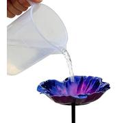 Générique Bird Bath - Weather Resistant Garden Basin, 25.5 inch Bird Bath with Reflective Petals Design | Bee Watering Station for Window, Deck, Patio, Backyard, Balcony, Railing, Ground Pool Use
