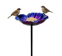Générique Bird Bath | Weather Resistant Reflective Petals Design Bee Watering - 25.5inch Height Garden Bath,for Window Deck Patio Backyard Yard Balcony Railing Ground Pool