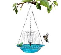 Générique Bird Bath with Fountain - Hangable Outdoor Solar Decor, Circulating Water Feeder for Birds, Splash Proof Basin & Adjustable Flow | for Gardeners Nature Observation Lawn