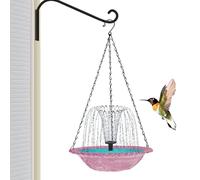 Générique Bird Bath with Fountain, Solar Bath Fountains Pump, 9.25x18.11 inches Hangable Birds Feeder, Decorative Garden Feature, Outdoor Yard Décor for Children, Nature, Deck and Backyard
