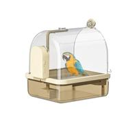 Générique Bird Cage Bath, Cockatiel Bird Bath with Automatic Chew-Proof Bathtub Perch Stand, 2 Modes for Indoor Aviary, Breeding, Travel Or Show, Safe and Comfortable Water Bath for Birds