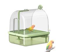Générique Bird Cage Bath - Indoor Bird Bath with Stand, 2 Shower Modes Automatic Chew-Proof Playground, Perch and Bathtub for Aviary, Indoor Travel, Show, and Breeding, 8.86x7.87x10.24 inches