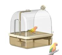 Générique Bird Cage Bath - Indoor Bird Bath with Stand, 2 Shower Modes Automatic Chew-Proof Playground, Perch and Bathtub for Aviary, Indoor Travel, Show, and Breeding, 8.86x7.87x10.24 inches