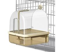 Générique Bird Cage Bath with Stand, 2-Mode Automatic Shower Perch Bathtub, Adorable Chew-Proof Indoor Aviary Bird Baths for Travel, Show, Breeding and Daily Care, 8.86x7.87x10.24 inches
