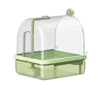 Générique Bird Cage Bath with Stand, 2-Mode Automatic Shower Perch Bathtub, Adorable Chew-Proof Indoor Aviary Bird Baths for Travel, Show, Breeding and Daily Care, 8.86x7.87x10.24 inches