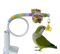 Générique Bird Cage Perch, Parakeet Cage Toy, 27 inch Perch Bell Bowl Clip Toys, Bird Stand Parakeet Cockatiel Lovebird Finch Training Foraging Toy, Cages Hanging Perchs, Birds Boredom Relief Toys