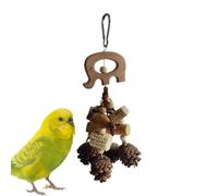Générique Bird Chew Toy, Dangling Wooden Bird Toy, Pine Cone Chewing Plaything, Safe and Natural Materials, Promotes Beak Health, Perfect for Cockatiels, and Other Birds