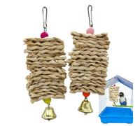 Générique Bird Chew Toys, 2 Pieces Corn Husk Natural, Interactive Games Small Birds, Toys for Conure Chicken Playground, Outdoor Indoor Patio Insides Hammock Window Courtyard Balcony