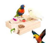 Générique Bird Enrichment Toys, Wooden Cockatiel Climbing Toys, Beak-Safe Feeder with Interactive Chewing Design, Portable Training Accessory for Cage Activity Use, 5.51x4.72x1.06 inches